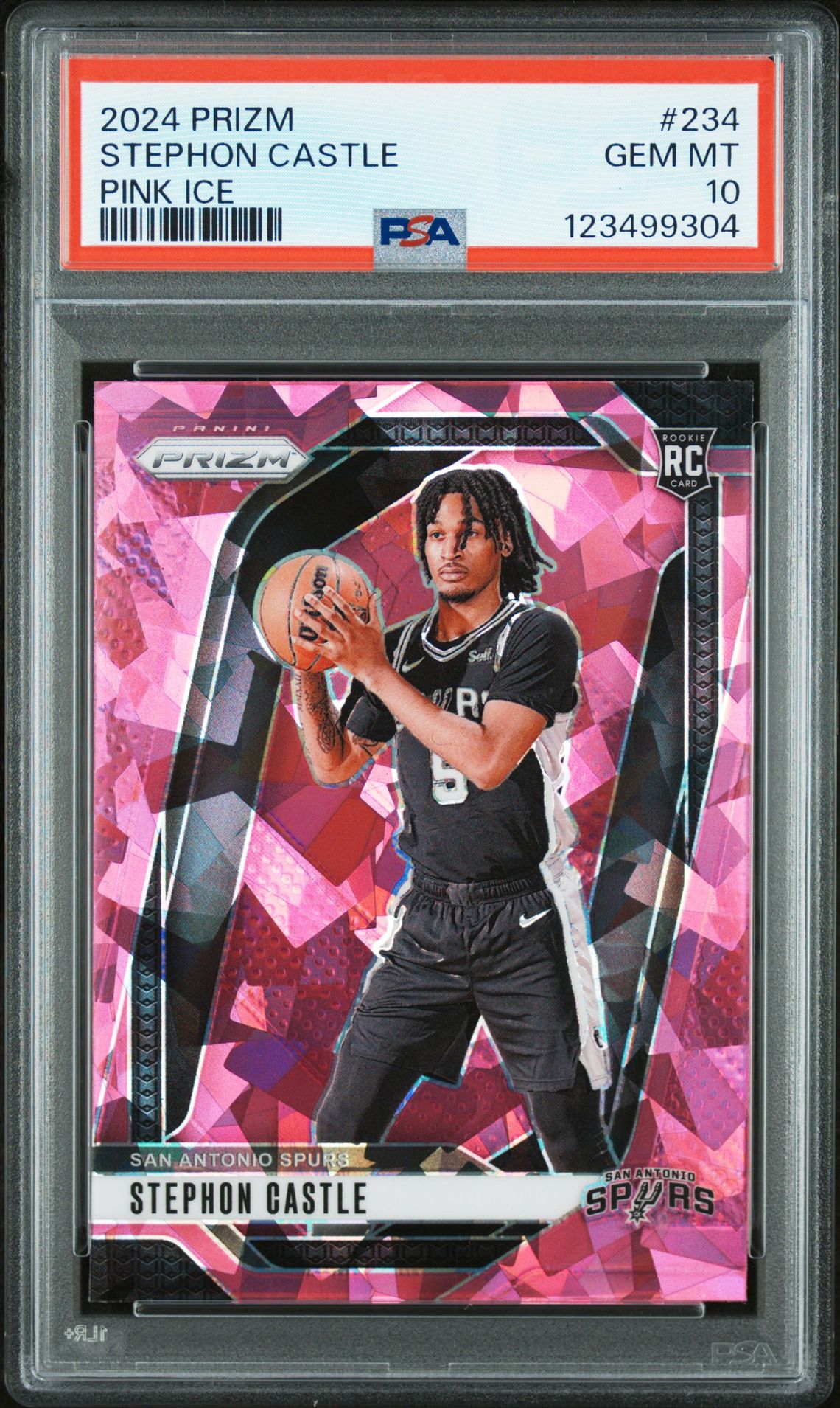 2024 Panini Prizm Stephon Castle #234 (Pink Ice) Gem Mt 10 front