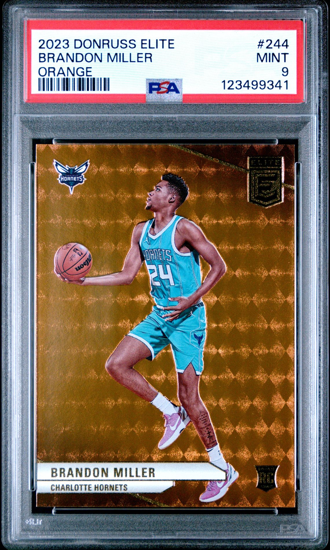 2023 Panini Donruss Elite Brandon Miller #244 (Orange) Mint 9 front