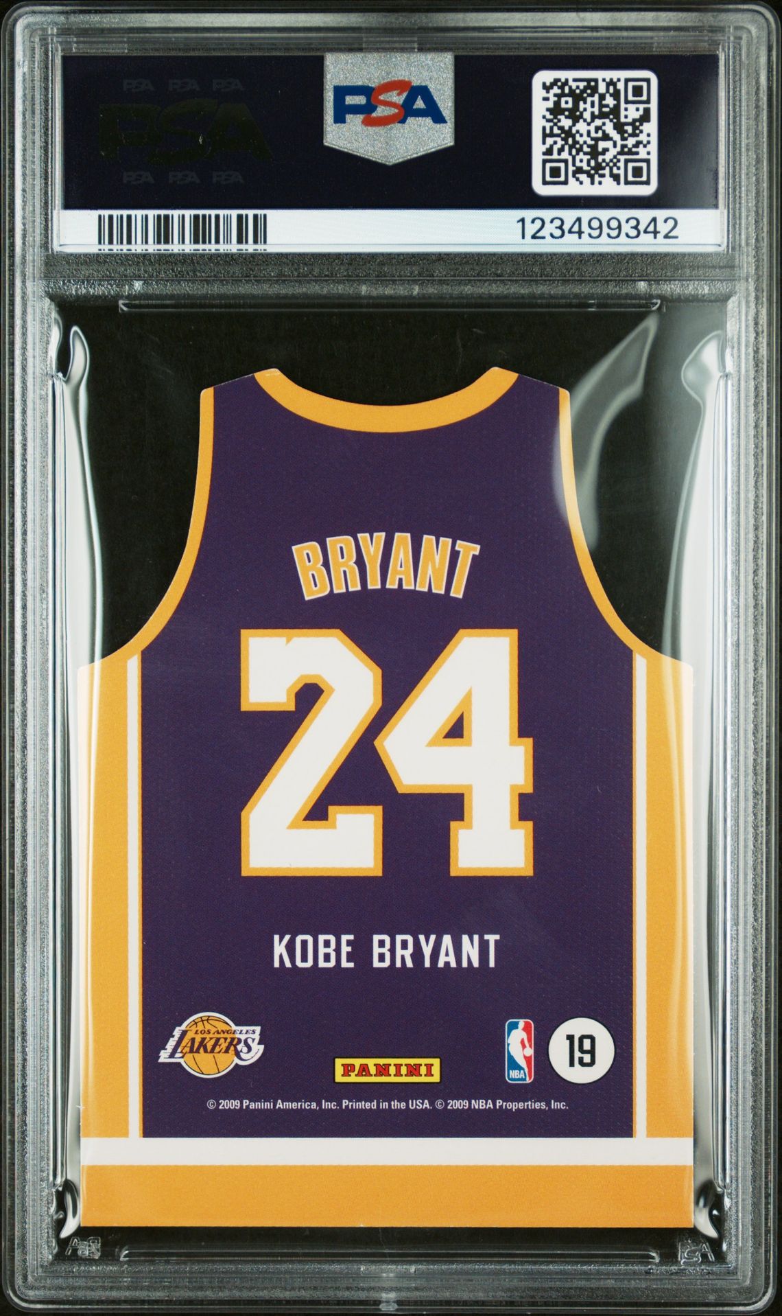 2009 Panini Threads Team Threads Kobe Bryant #19 (Team Threads-Away) Gem Mt 10 back