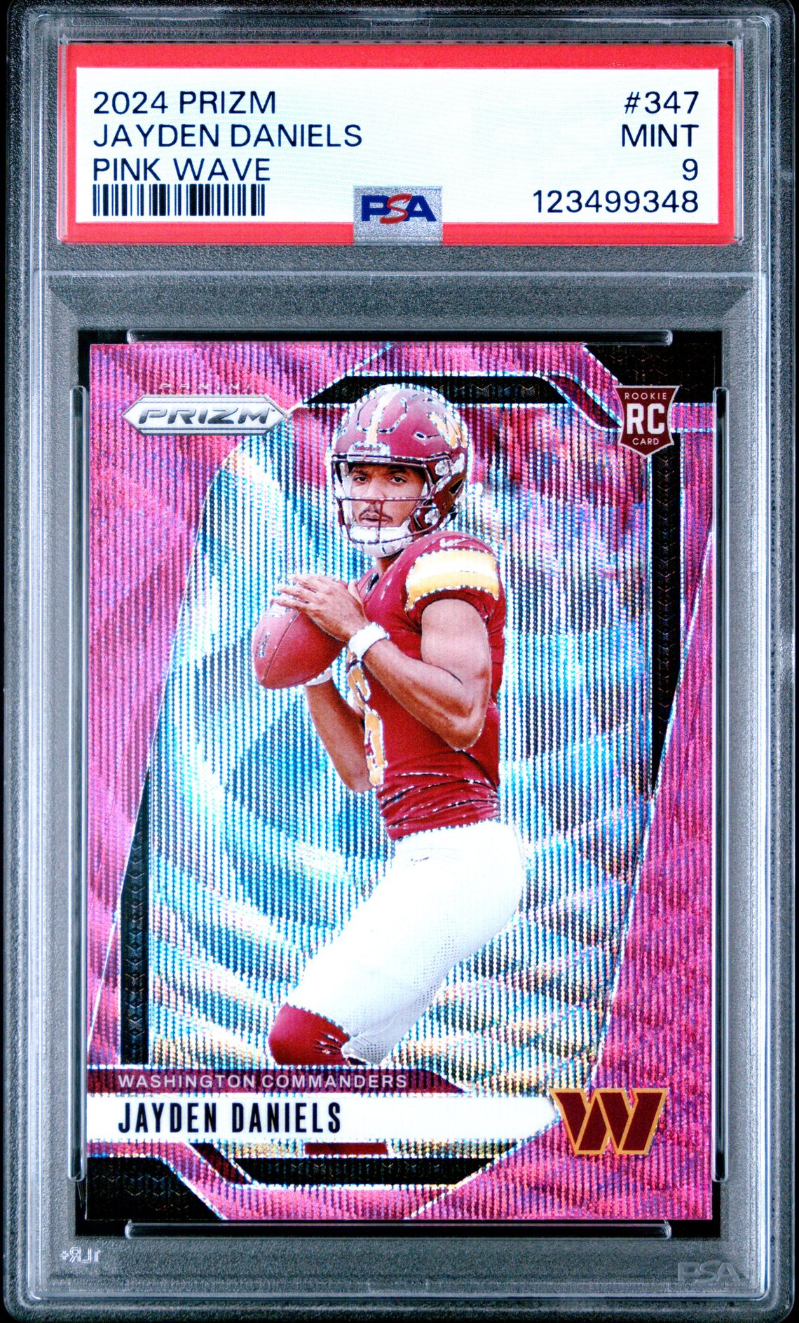 2024 Panini Prizm Jayden Daniels #347 (Pink Wave) Mint 9 front