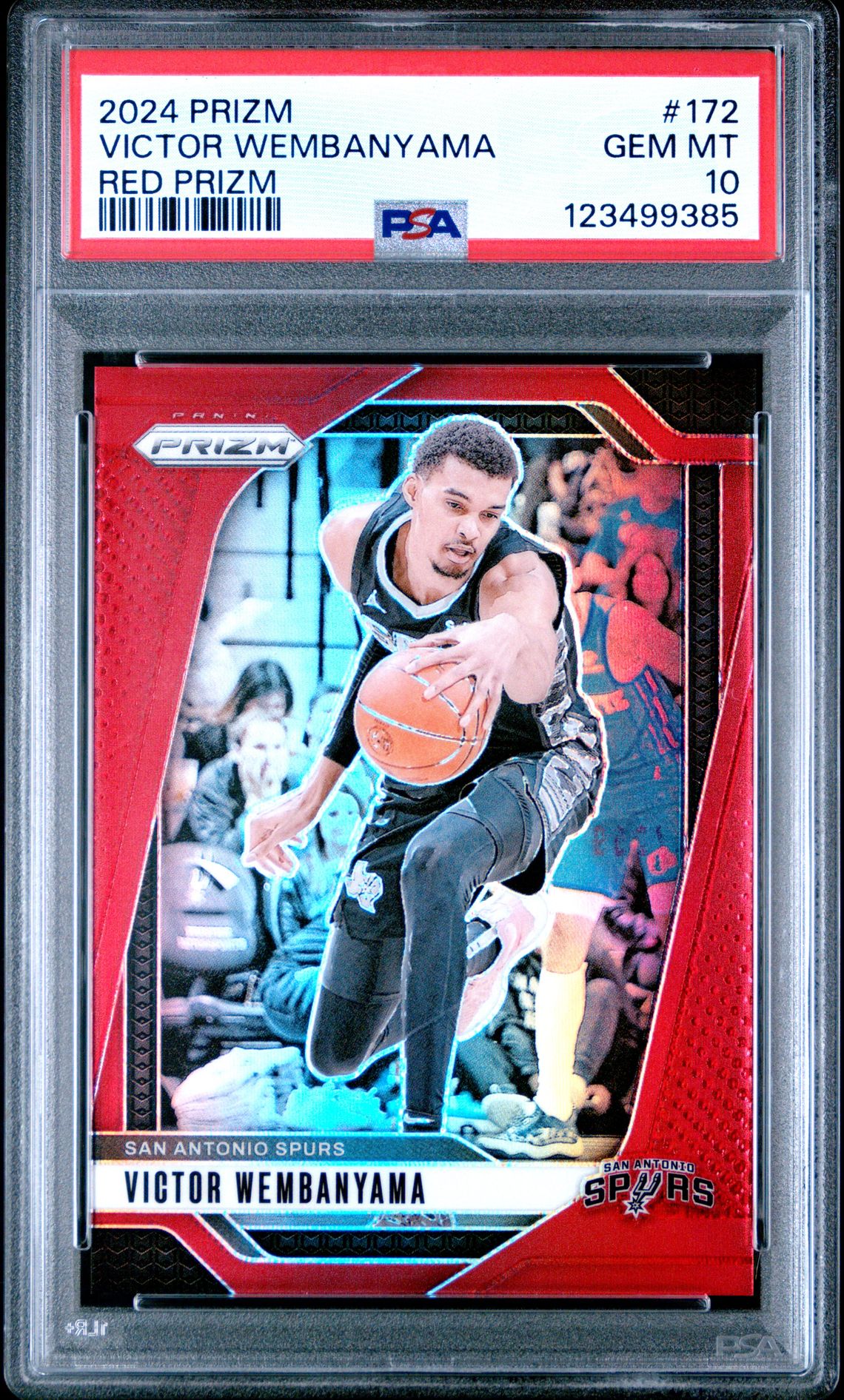 2024 Panini Prizm Victor Wembanyama #172 (Red Prizm) Gem Mt 10 front