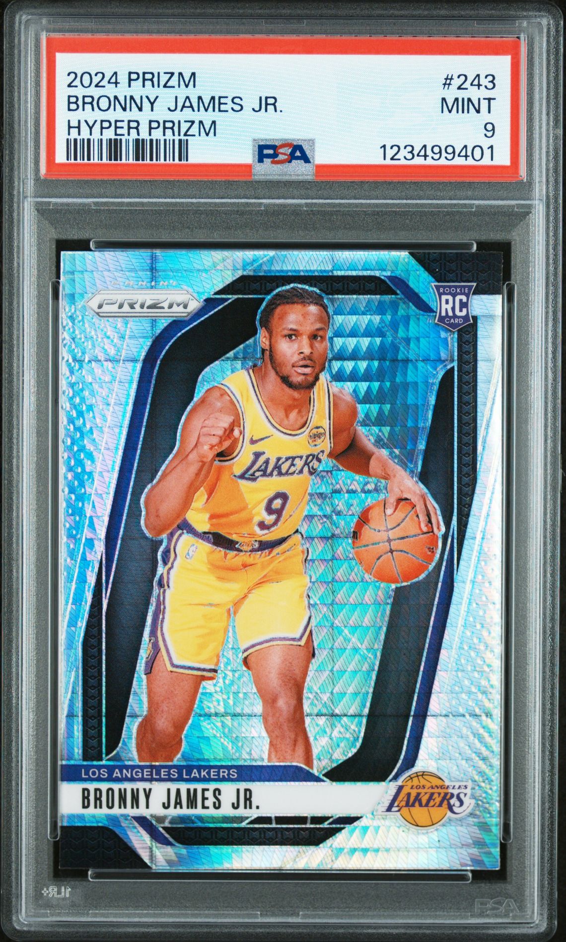 2024 Panini Prizm Bronny James Jr. #243 (Hyper Prizm) Mint 9 front