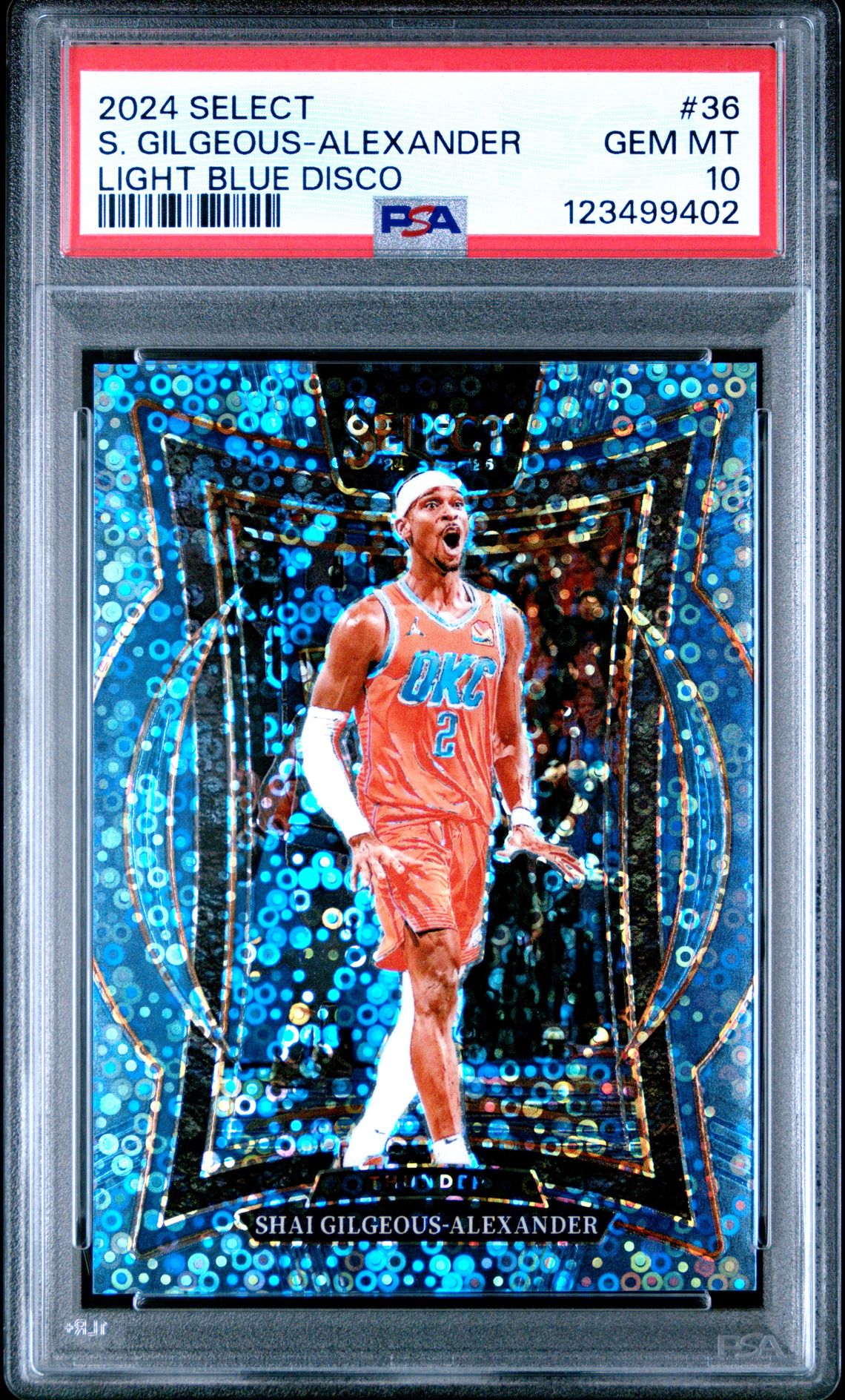2024 Panini Select S. Gilgeous-Alexander #36 (Light Blue Disco) Gem Mt 10 front