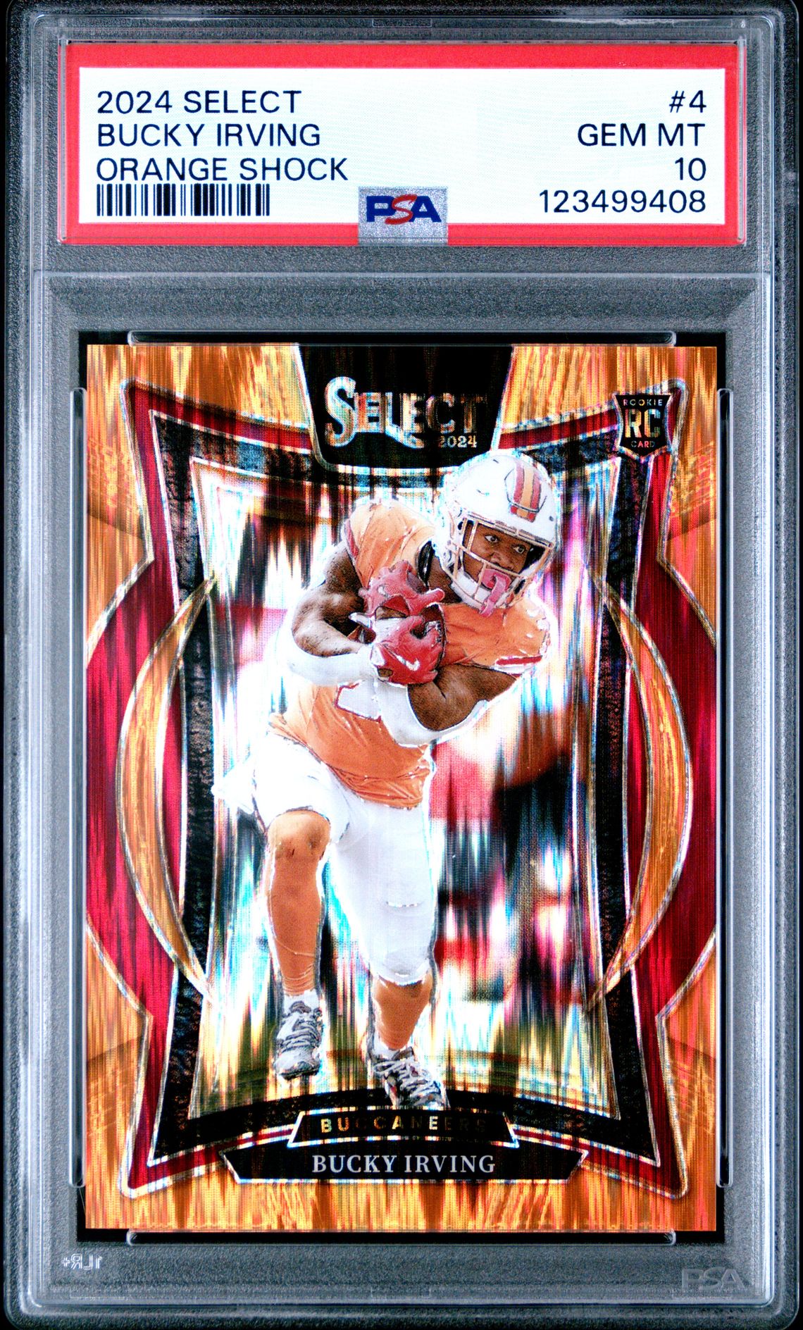 2024 Panini Select Bucky Irving #4 (Orange Shock) Gem Mt 10 front