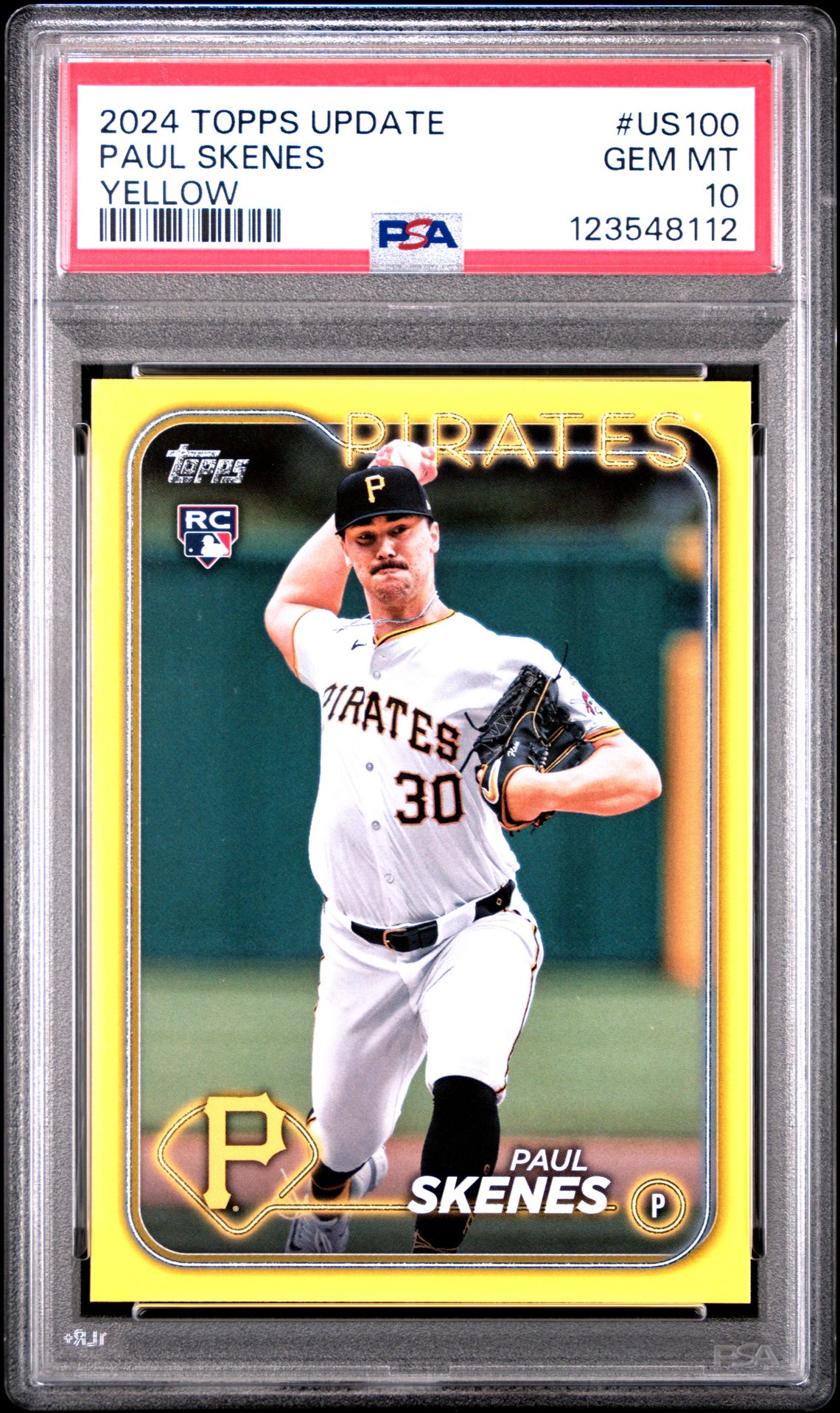 2024 Topps Update Paul Skenes #Us100 (Yellow) Gem Mt 10 front