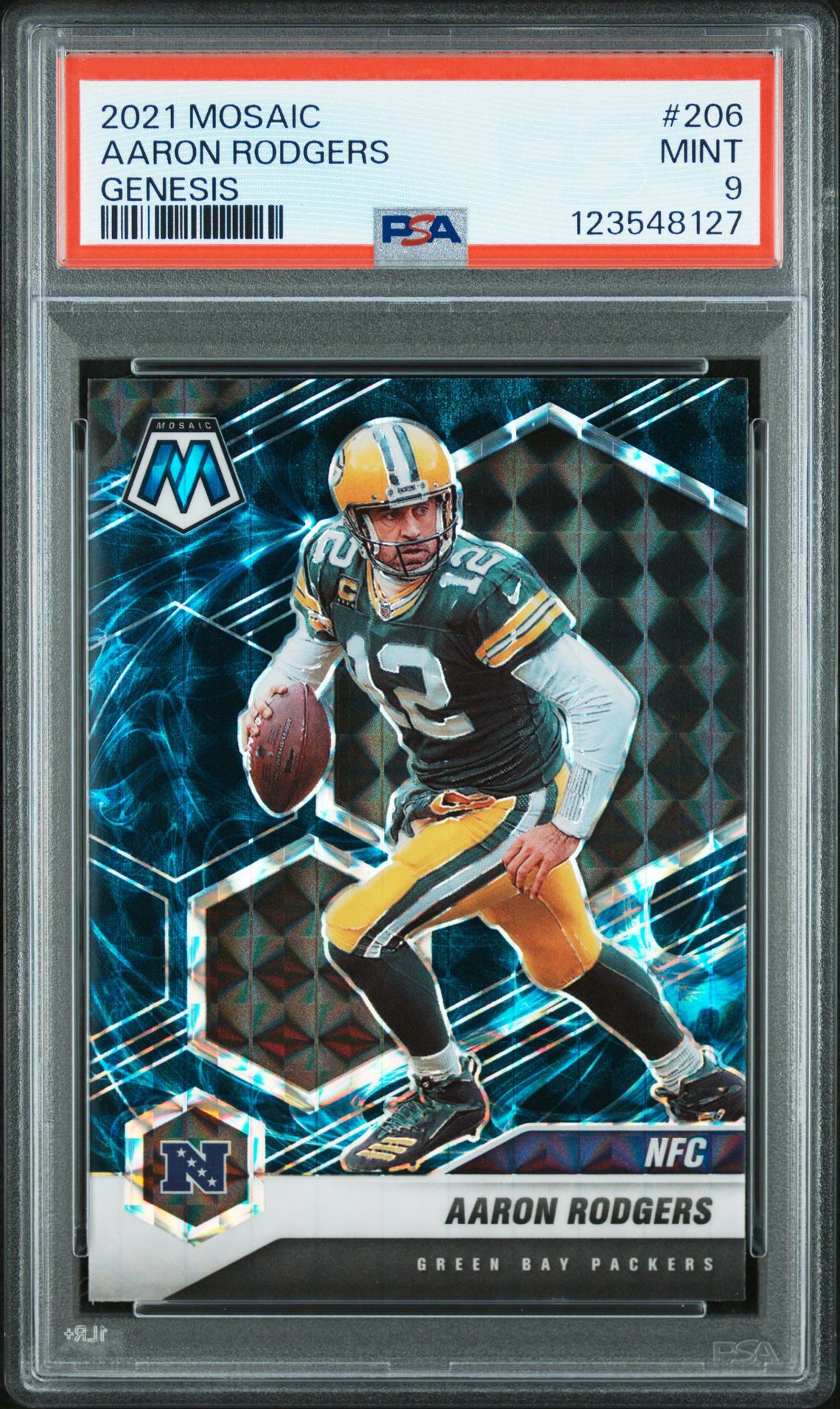 2021 Panini Mosaic Aaron Rodgers #206 (Genesis) Mint 9 front