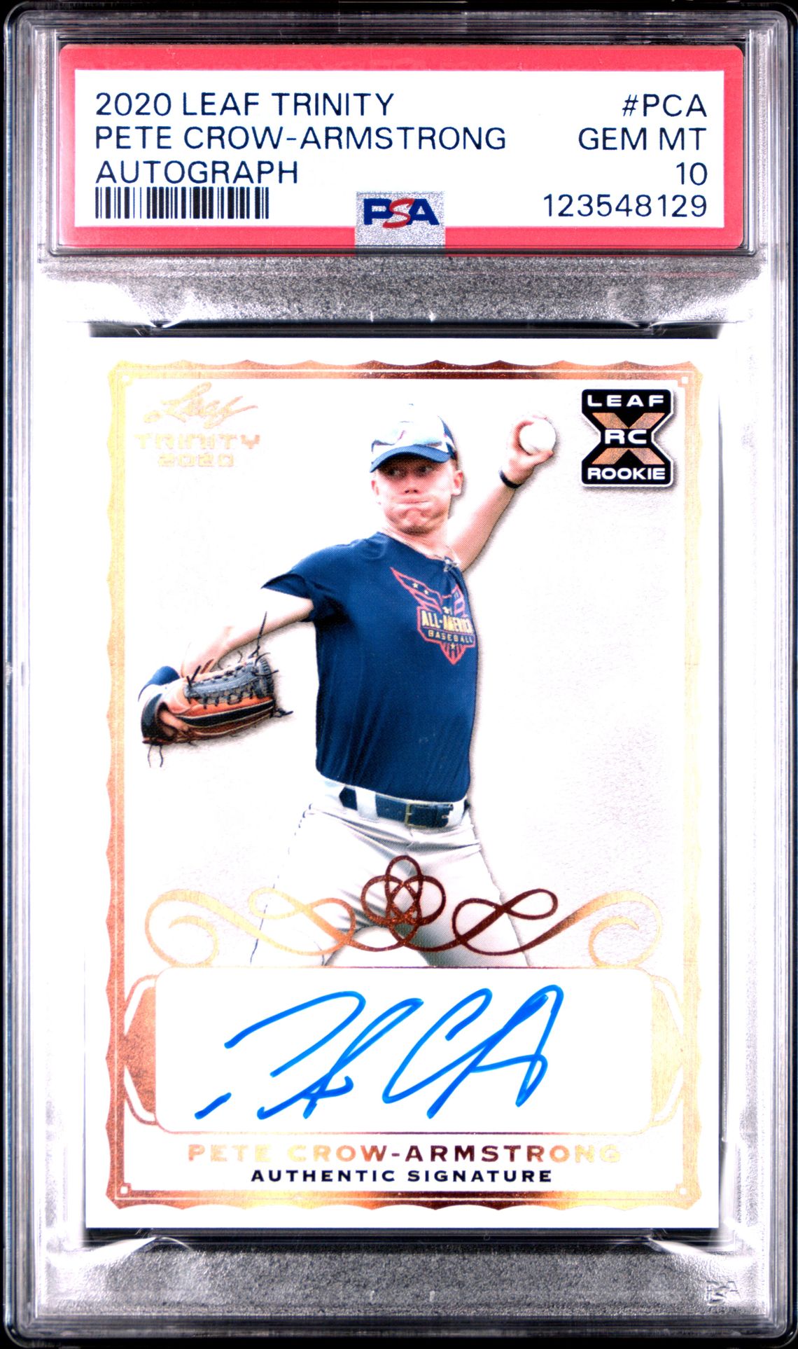 2020 Leaf Trinity Autograph Pete Crow-Armstrong #Pca (Autograph) Gem Mt 10 front