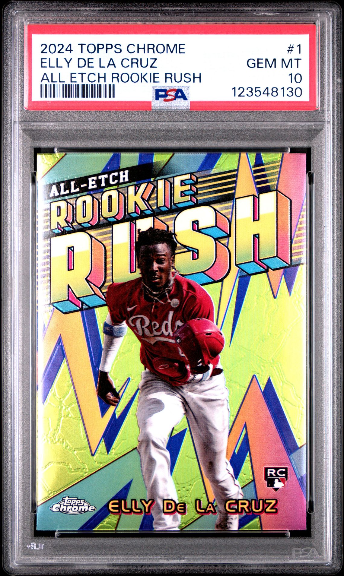 2024 Topps Chrome Chrome All Etch Rookie Rush Elly De La Cruz #1 Gem Mt 10 front