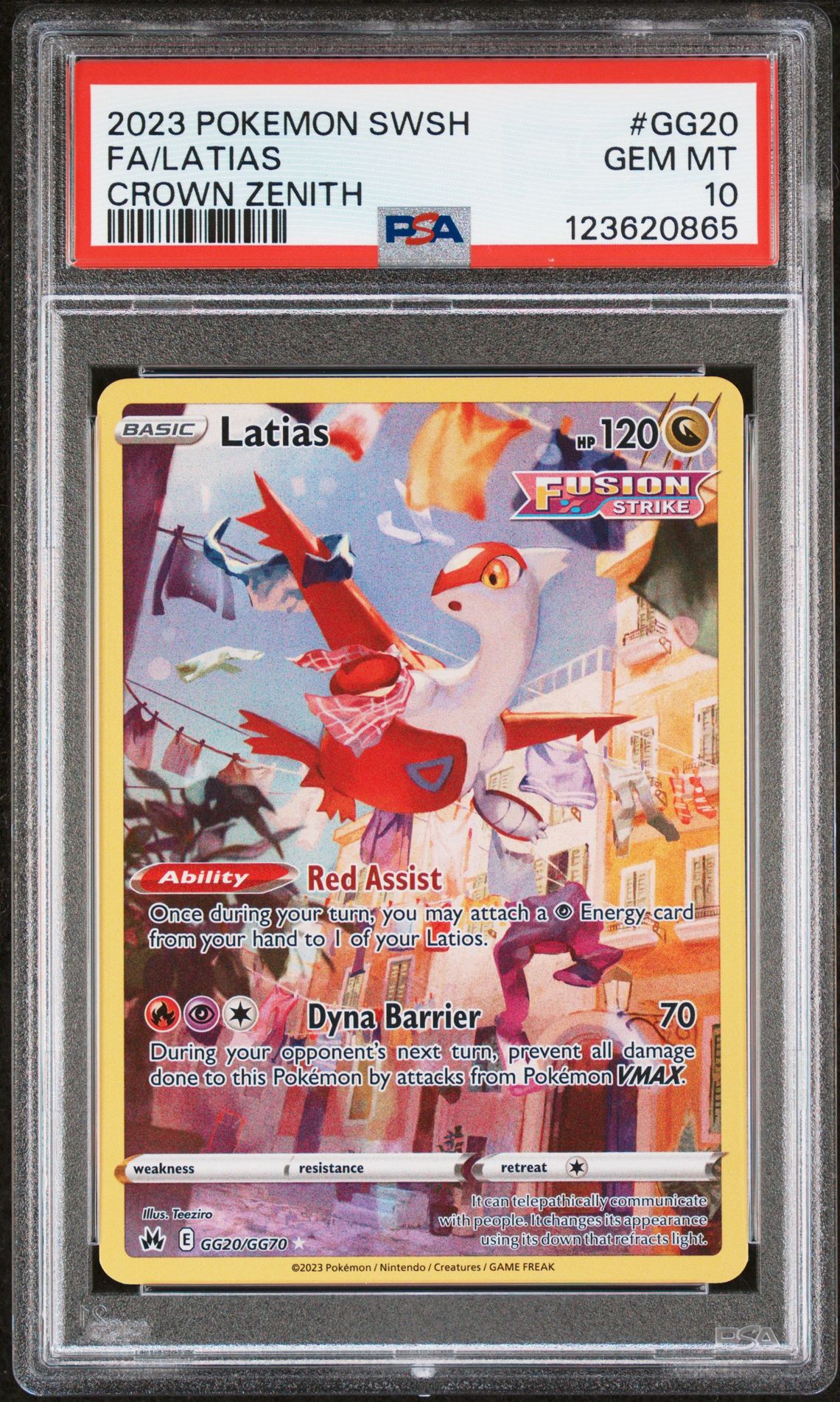 2023 Pokemon Sword And Shield Crown Zenith Fa/Latias #Gg20 (Crown Zenith) Gem Mt 10 front
