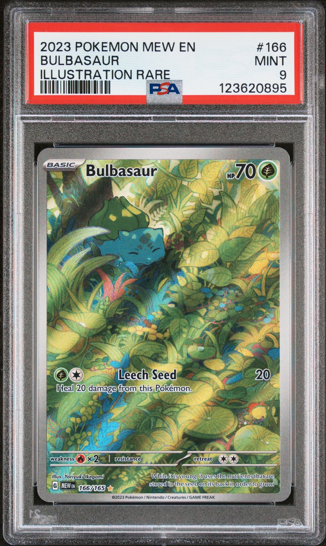 2023 Pokemon Mew En-151 Bulbasaur #166 (Illustration Rare) Mint 9 front
