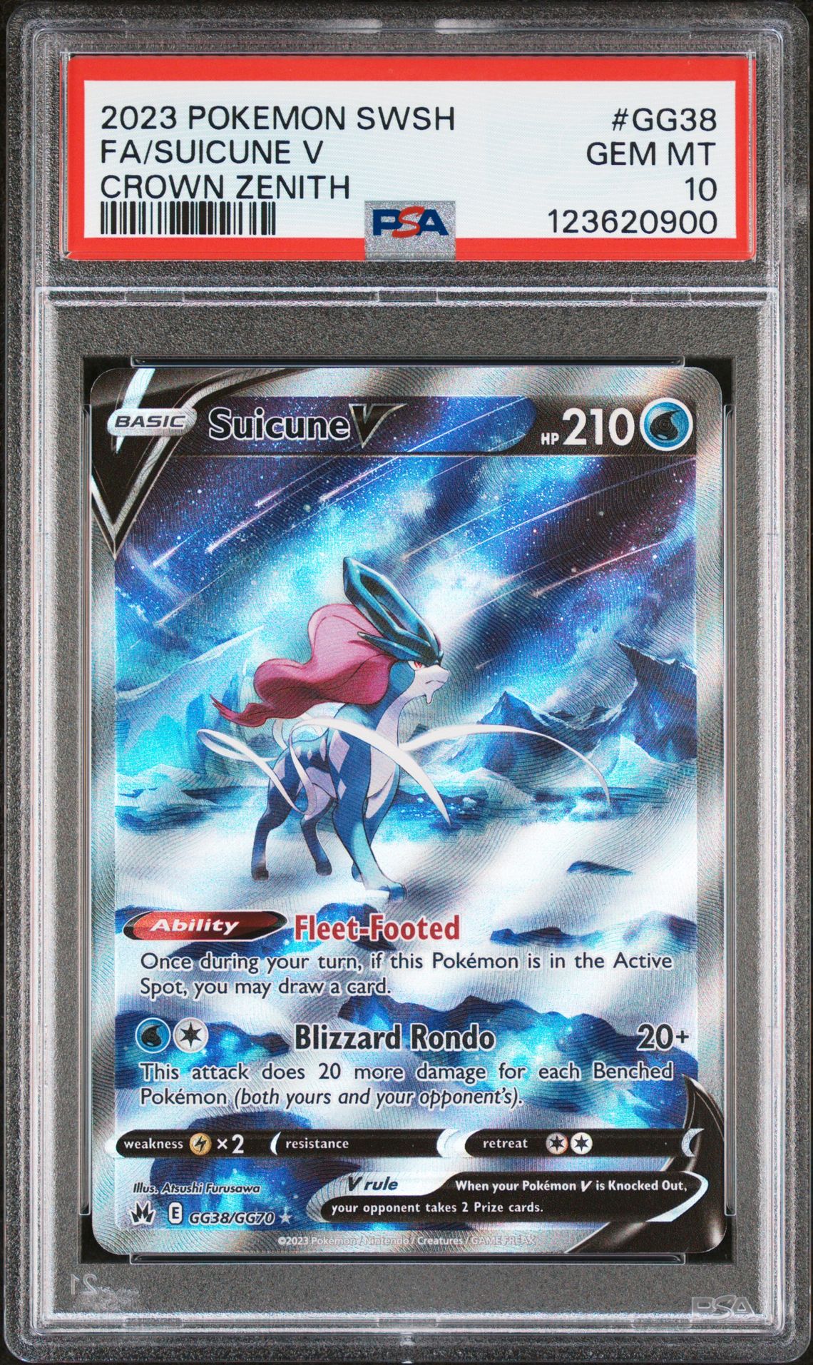 2023 Pokemon Sword And Shield Crown Zenith Fa/Suicune V #Gg38 (Crown Zenith) Gem Mt 10 front