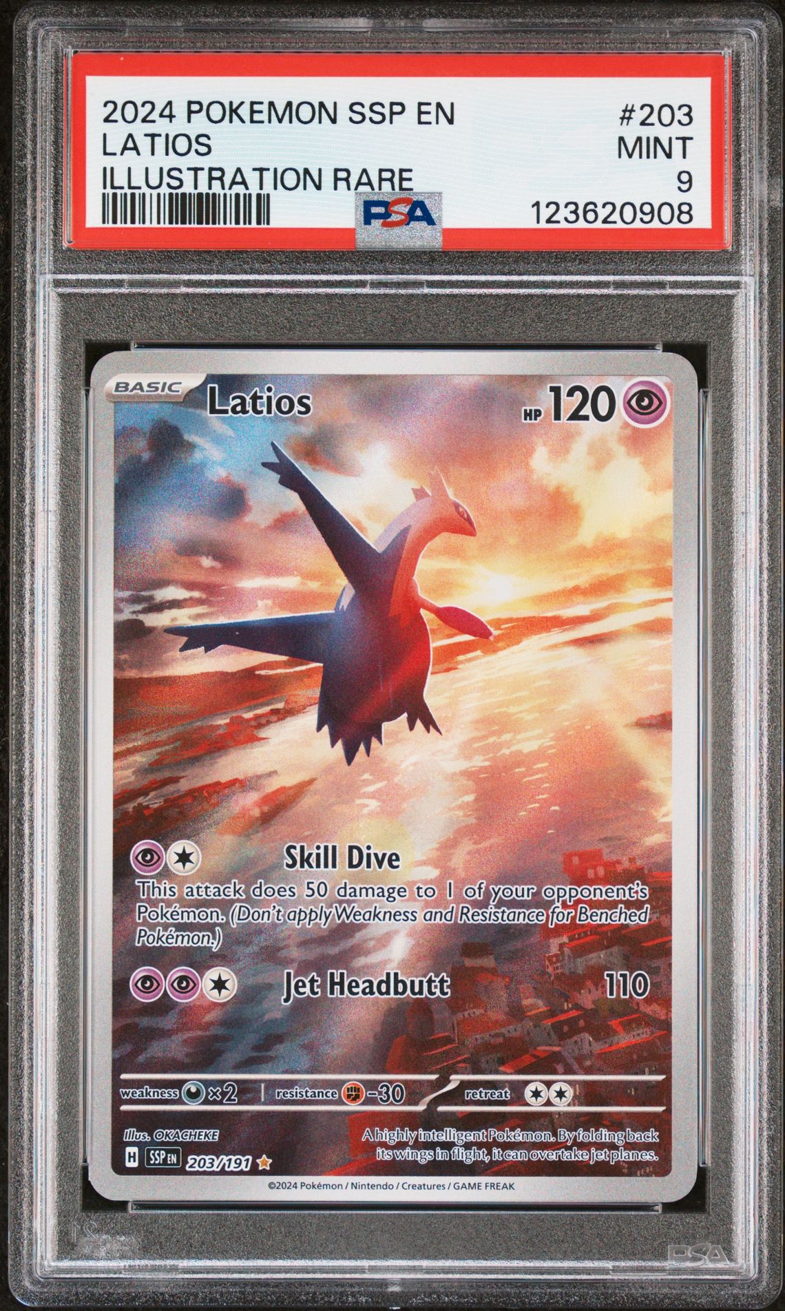 2024 Pokemon Ssp En-Surging Sparks Latios #203 (Illustration Rare) Mint 9 front