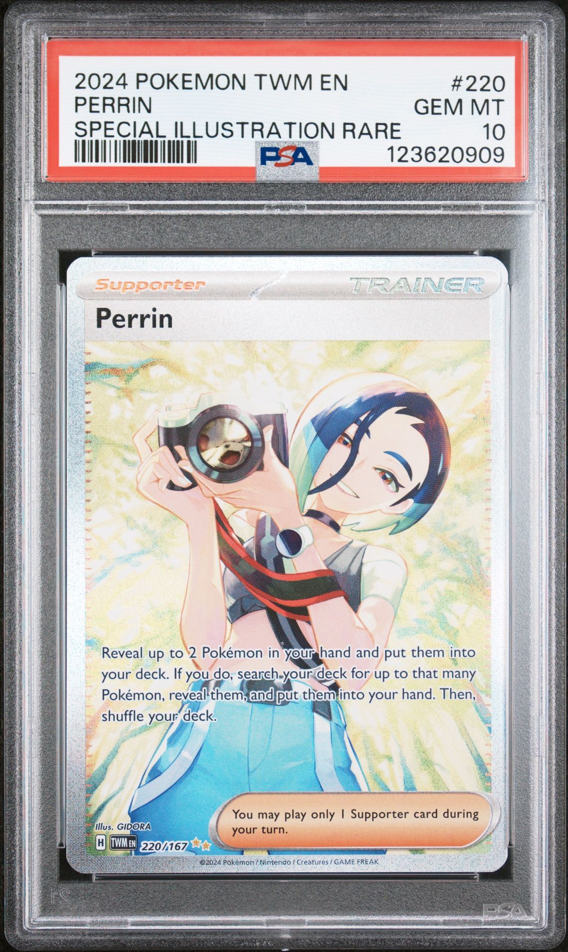 2024 Pokemon Twm En-Twilight Masquerade Perrin #220 (Special Illustration Rare) Gem Mt 10 front