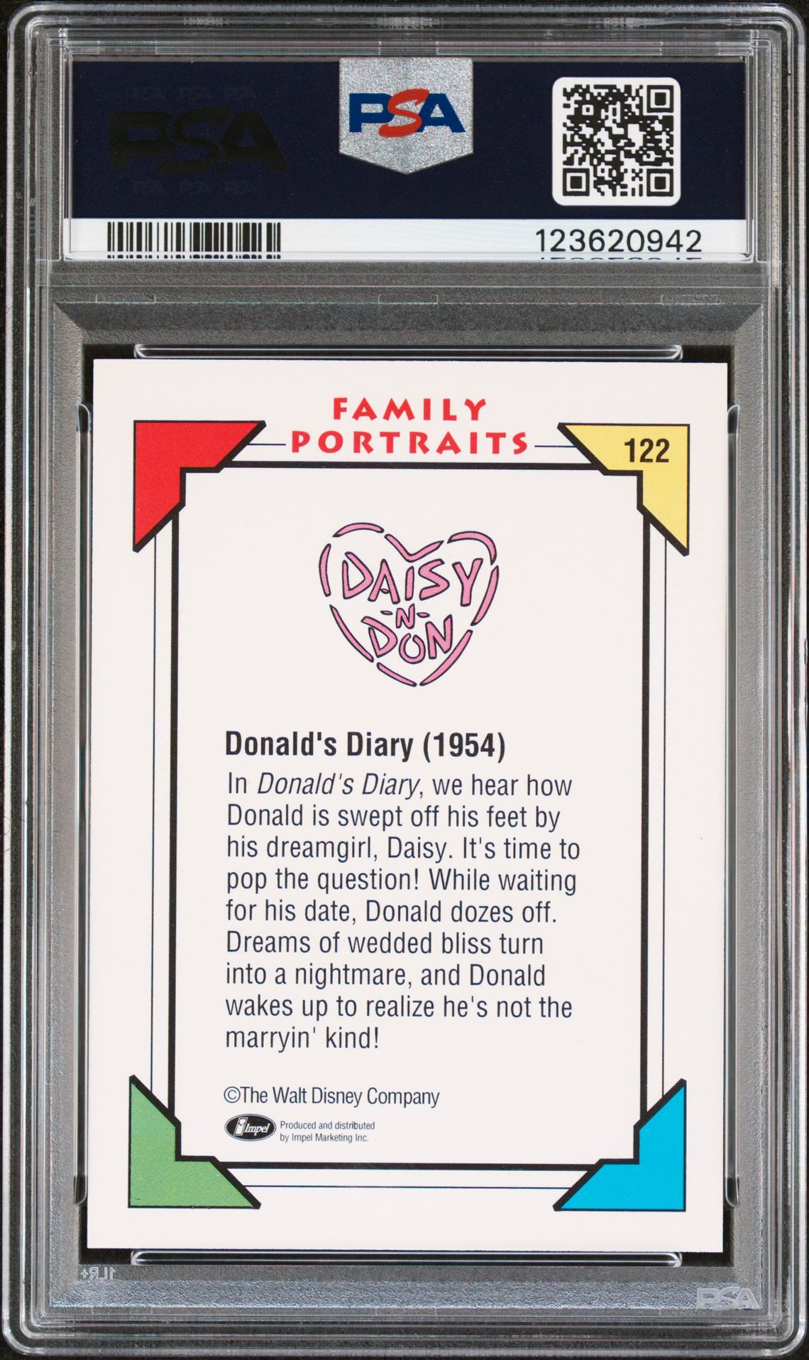 1991 Impel Disney Collector Cards Donald's Diary #122 (Disney Collector Cards) Gem Mt 10 back