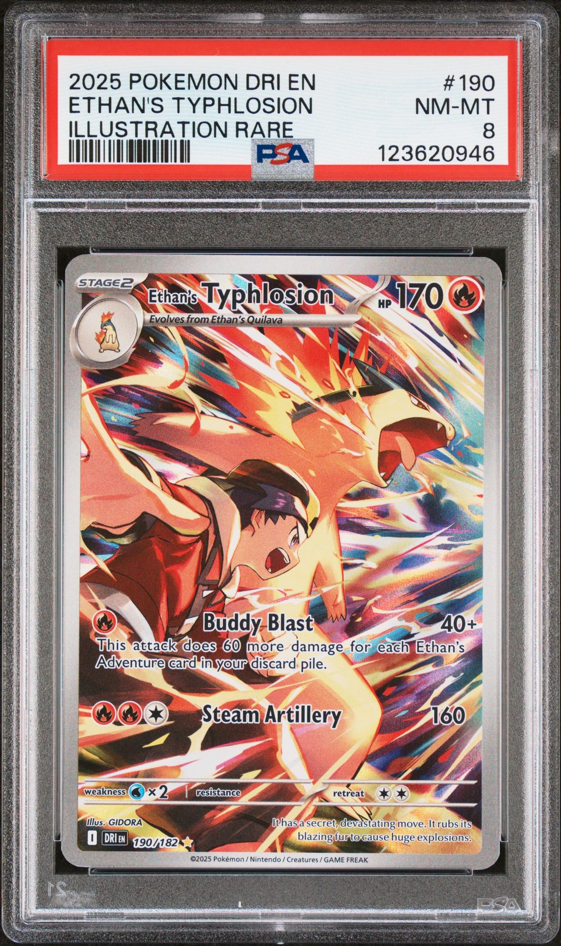2025 Pokemon Dri En-Destined Rivals Ethan's Typhlosion #190 (Illustration Rare) Nm-Mt 8 front