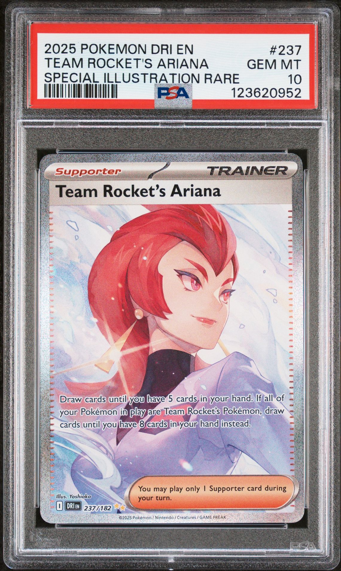 2025 Pokemon Dri En-Destined Rivals Team Rocket's Ariana #237 (Special Illustration Rare) Gem Mt 10 front