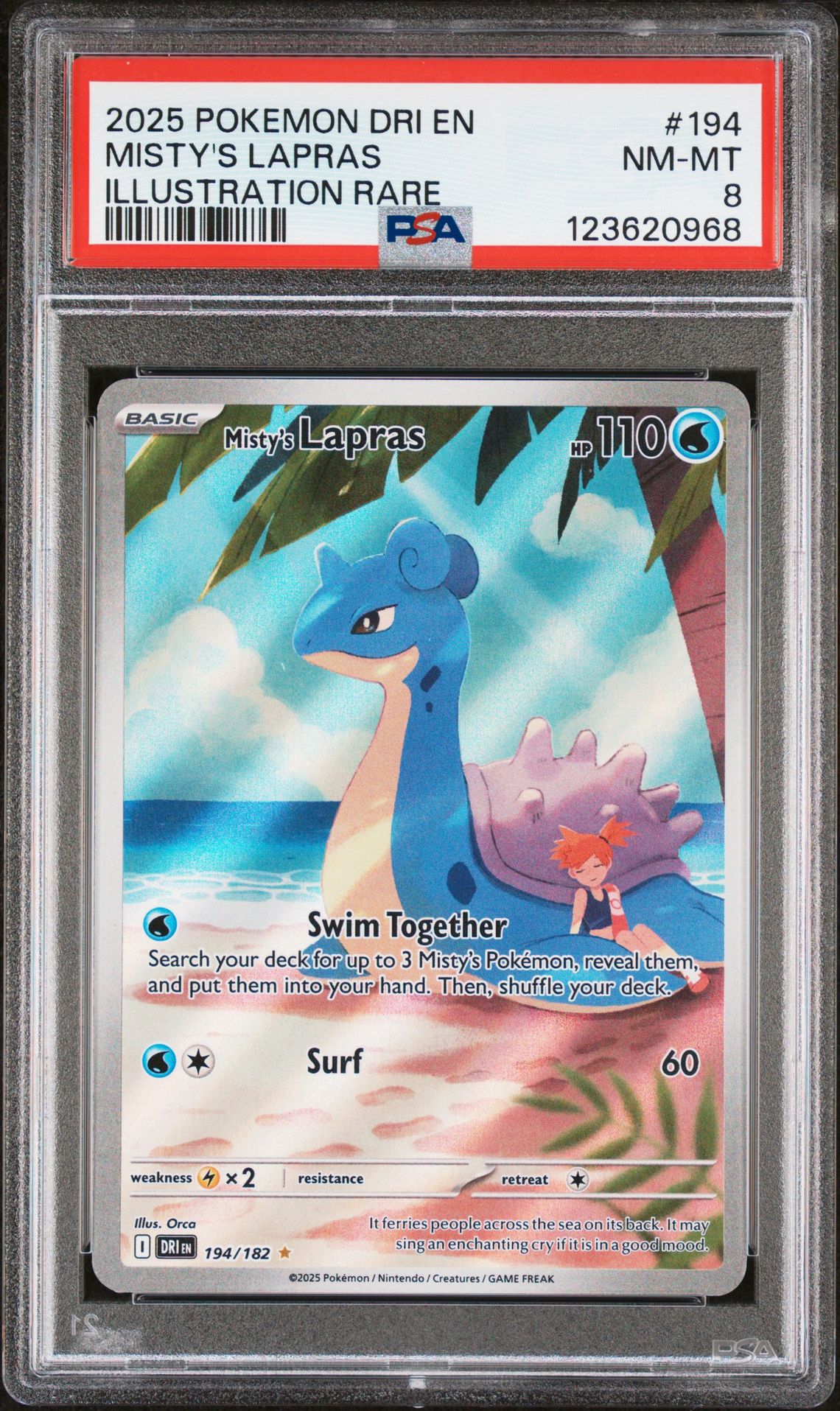 2025 Pokemon Dri En-Destined Rivals Misty's Lapras #194 (Illustration Rare) Nm-Mt 8 front