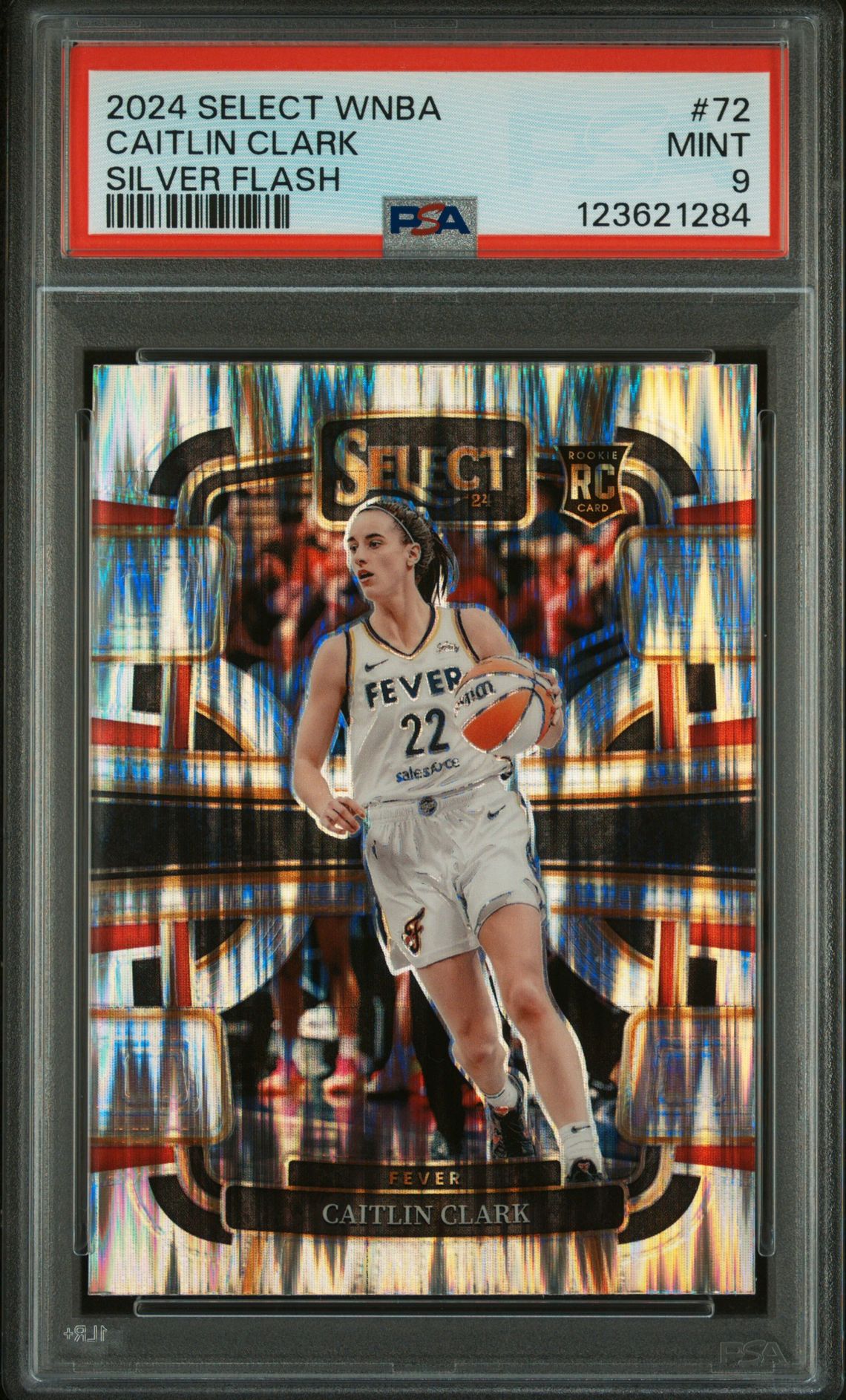 2024 Panini Select Wnba Caitlin Clark #72 (Silver Flash) Mint 9 front