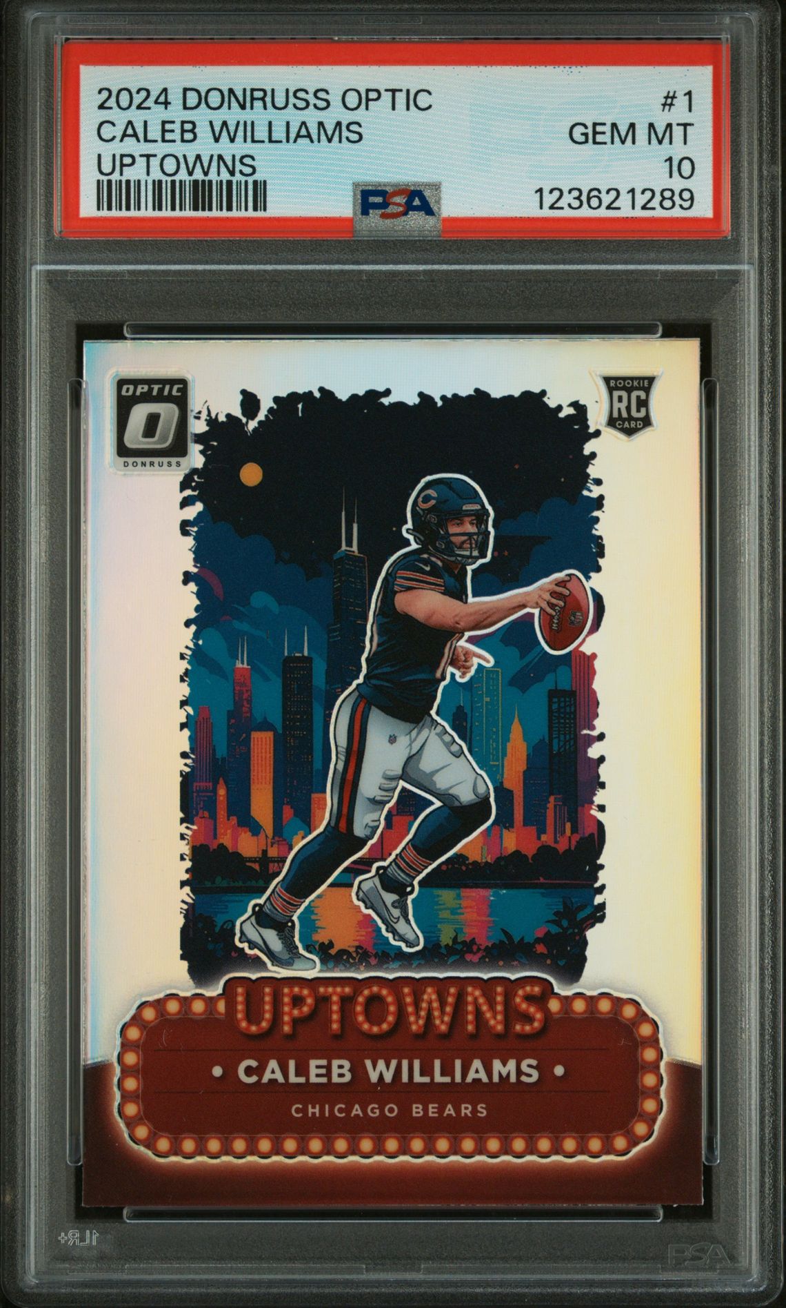 2024 Panini Donruss Optic Uptowns Caleb Williams #1 Gem Mt 10 front