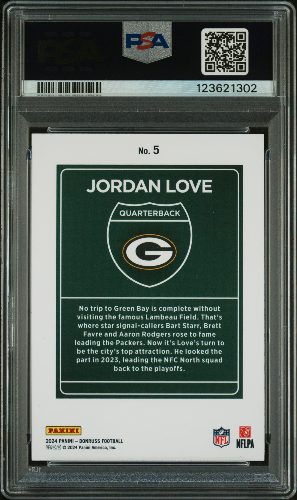 2024 Panini Donruss Downtown! Jordan Love #5 Nm-Mt 8 back