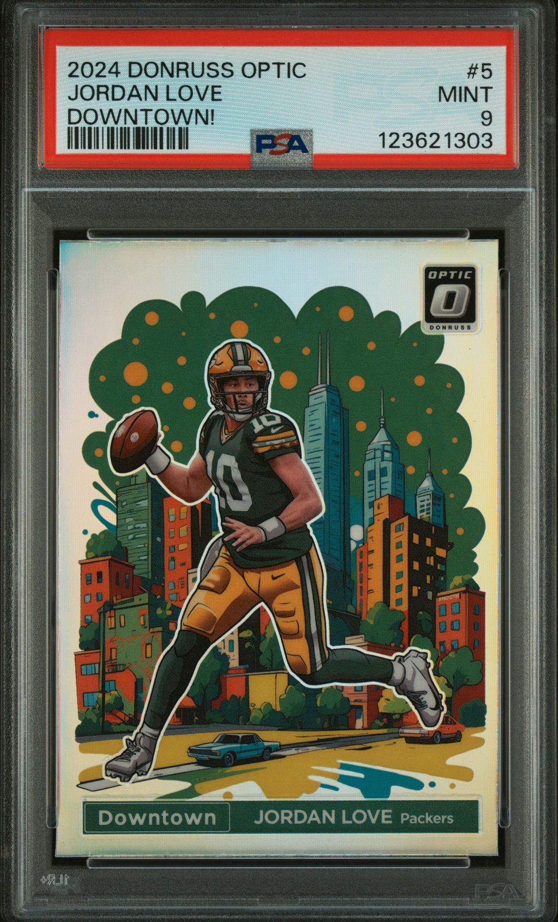 2024 Panini Donruss Optic Downtown! Jordan Love #5 Mint 9 front