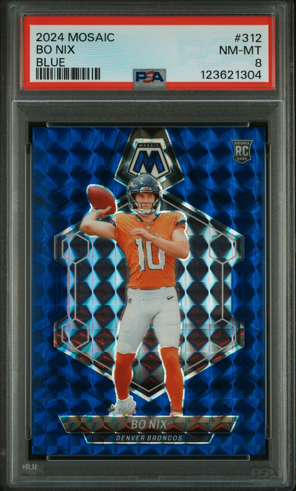 2024 Panini Mosaic Bo Nix #312 (Blue) Nm-Mt 8 front