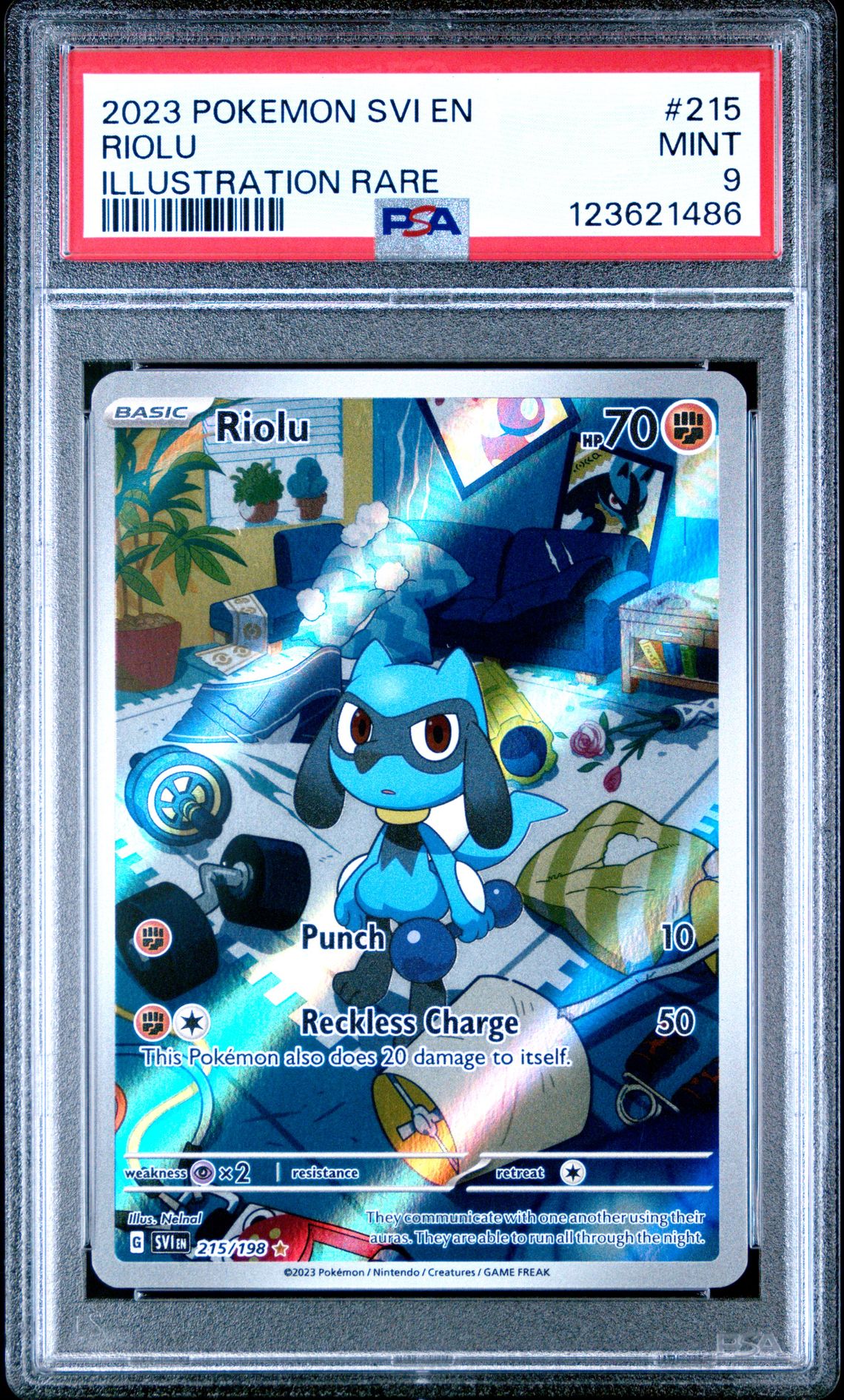 2023 Pokemon Svi En-Scarlet & Violet Riolu #215 (Illustration Rare) Mint 9 front