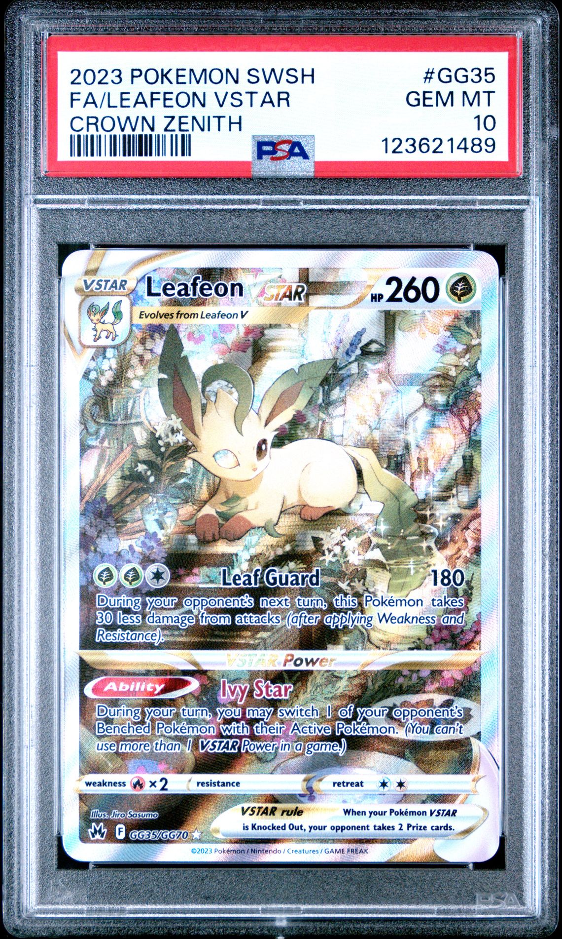 2023 Pokemon Sword And Shield Crown Zenith Fa/Leafeon Vstar #Gg35 (Crown Zenith) Gem Mt 10 front