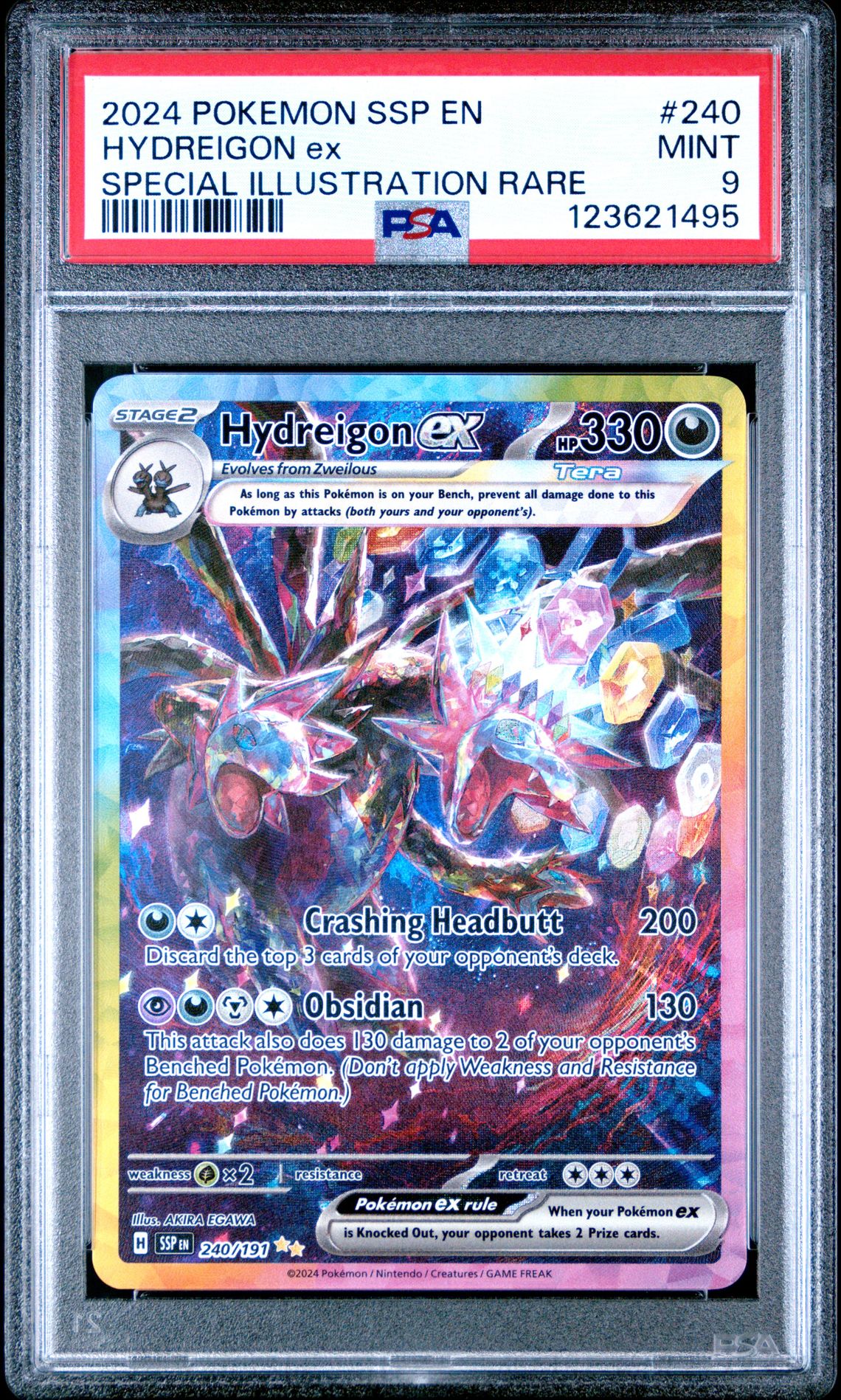 2024 Pokemon Ssp En-Surging Sparks Hydreigon Ex #240 (Special Illustration Rare) Mint 9 front