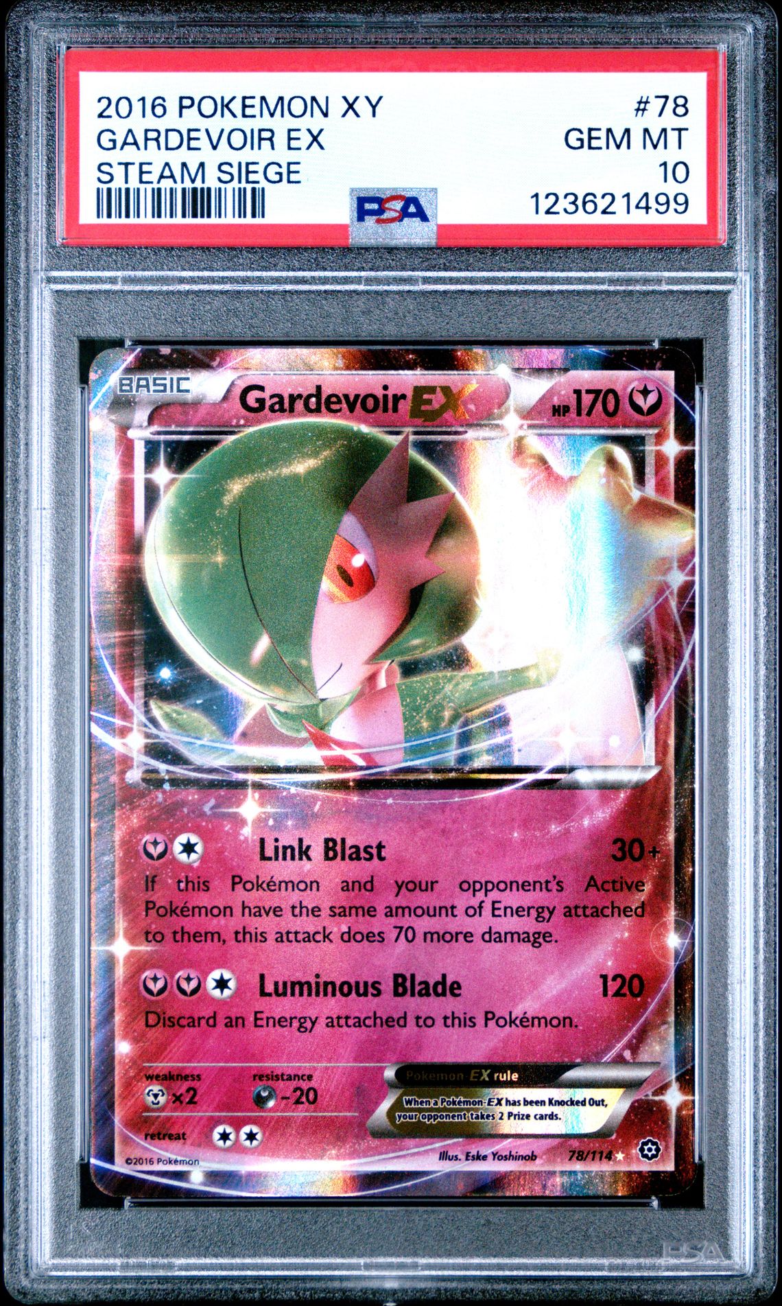 2016 Pokemon Xy Steam Siege Gardevoir Ex #78 (Steam Siege) Gem Mt 10 front