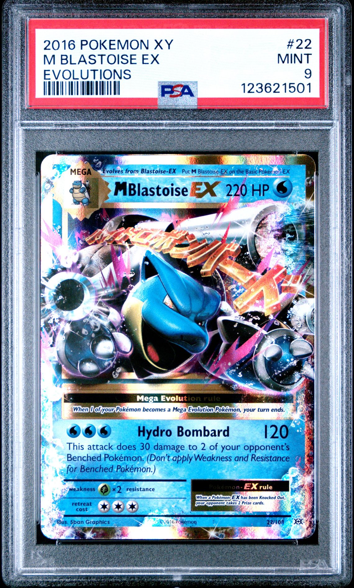 2016 Pokemon Xy Evolutions M Blastoise Ex #22 (Evolutions) Mint 9 front