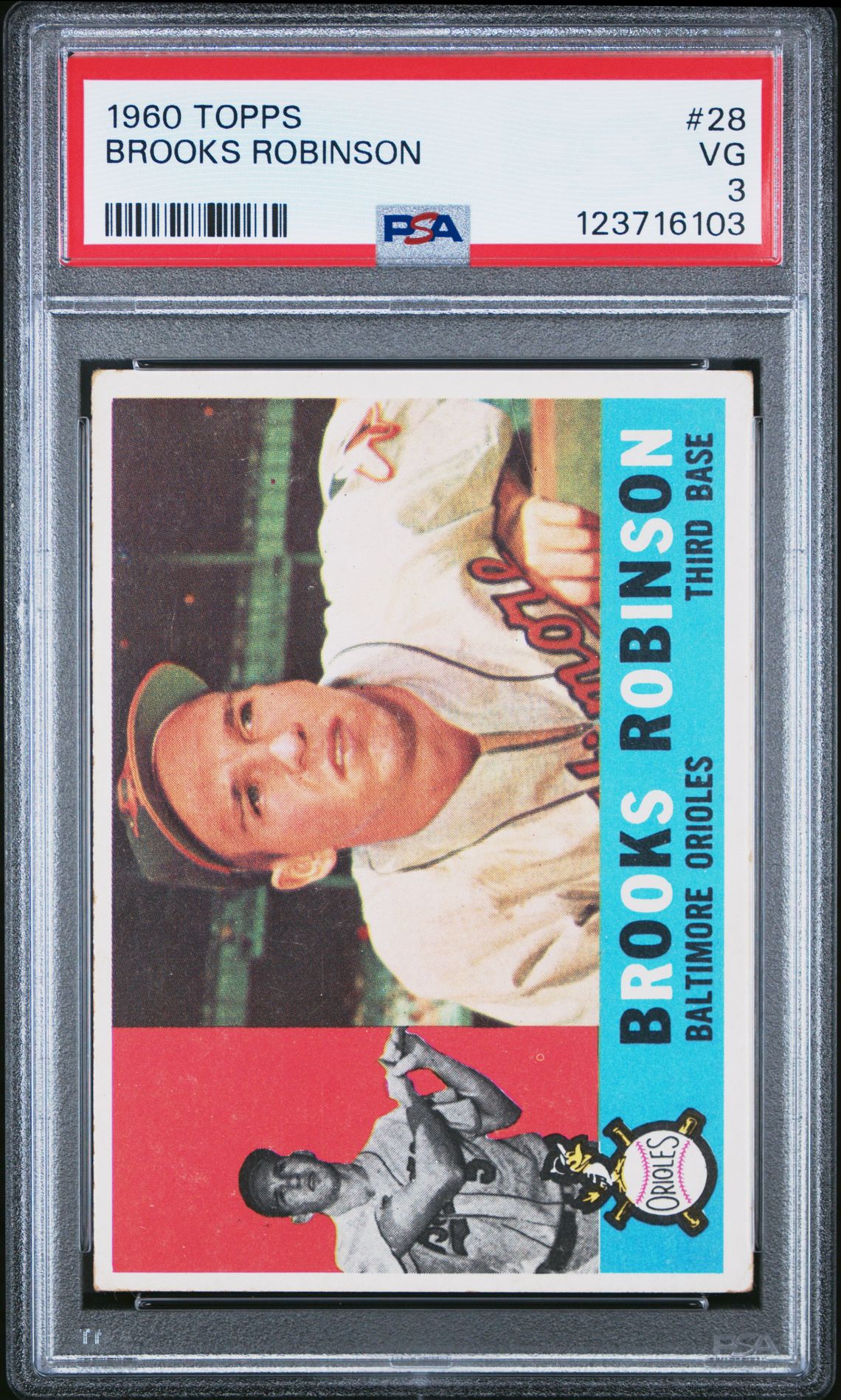 1960 Topps Brooks Robinson #28 Vg 3 front