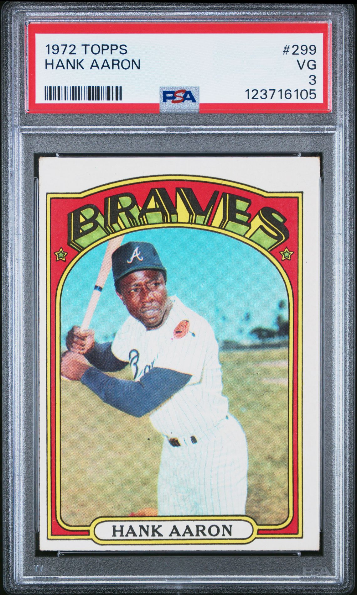 1972 Topps Hank Aaron #299 Vg 3 front