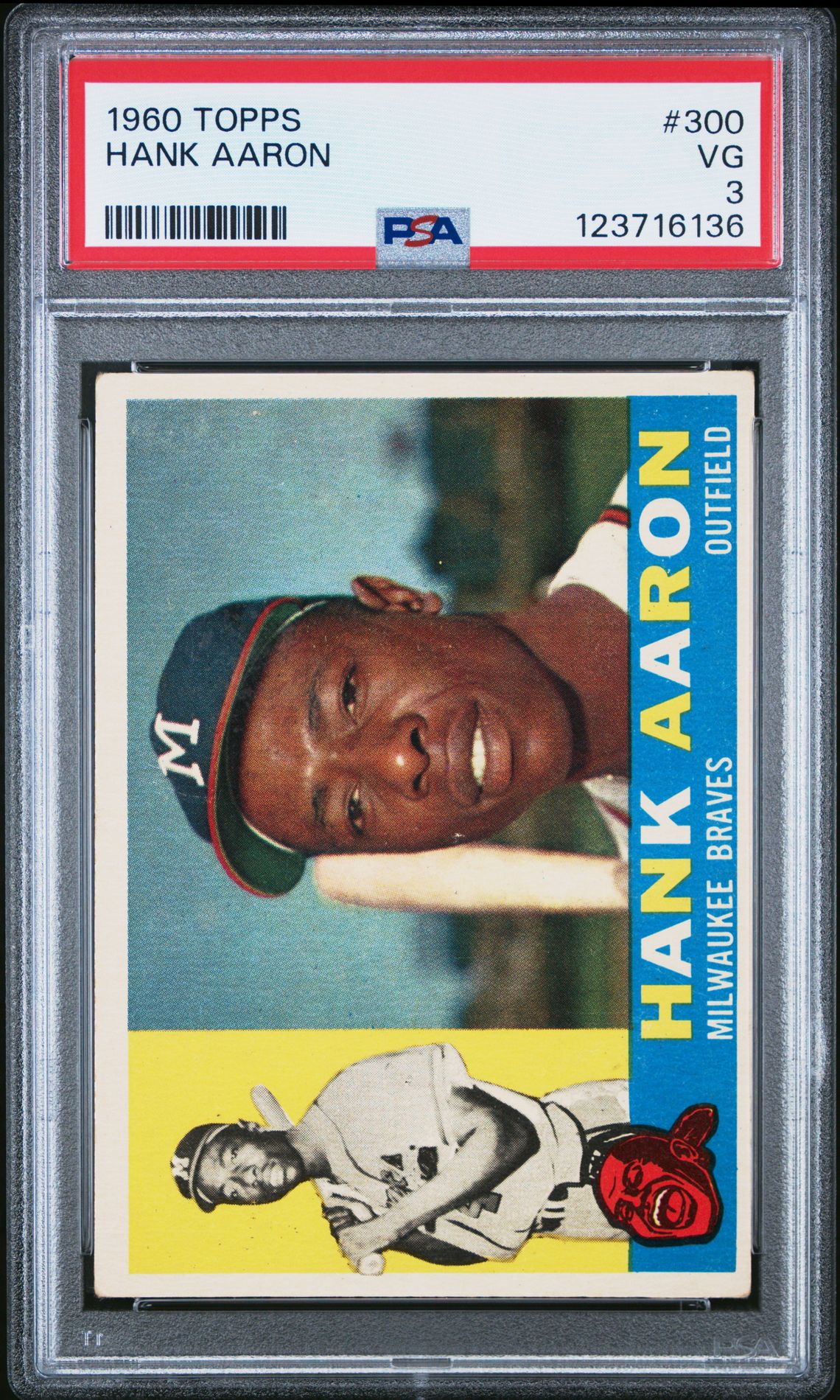 1960 Topps Hank Aaron #300 Vg 3 front