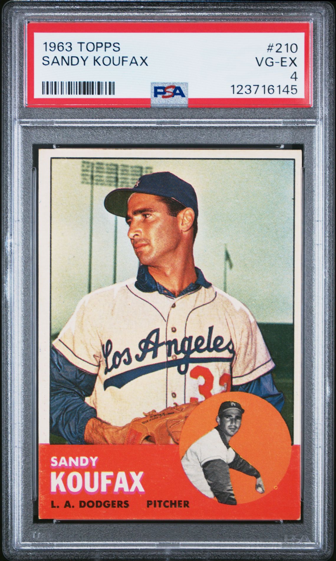 1963 Topps Sandy Koufax #210 Vg-Ex 4 front