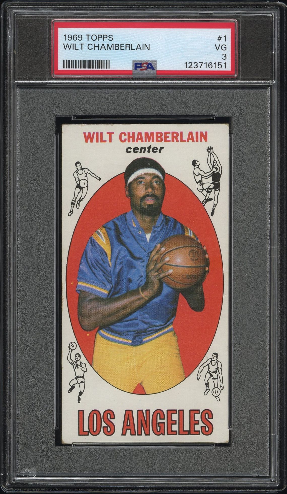 1969 Topps Wilt Chamberlain #1 Vg 3 front