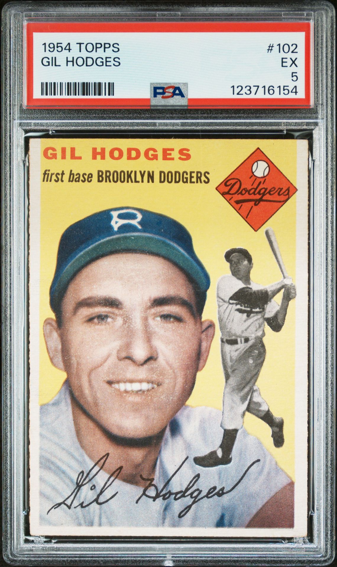 1954 Topps Gil Hodges #102 Ex 5 front