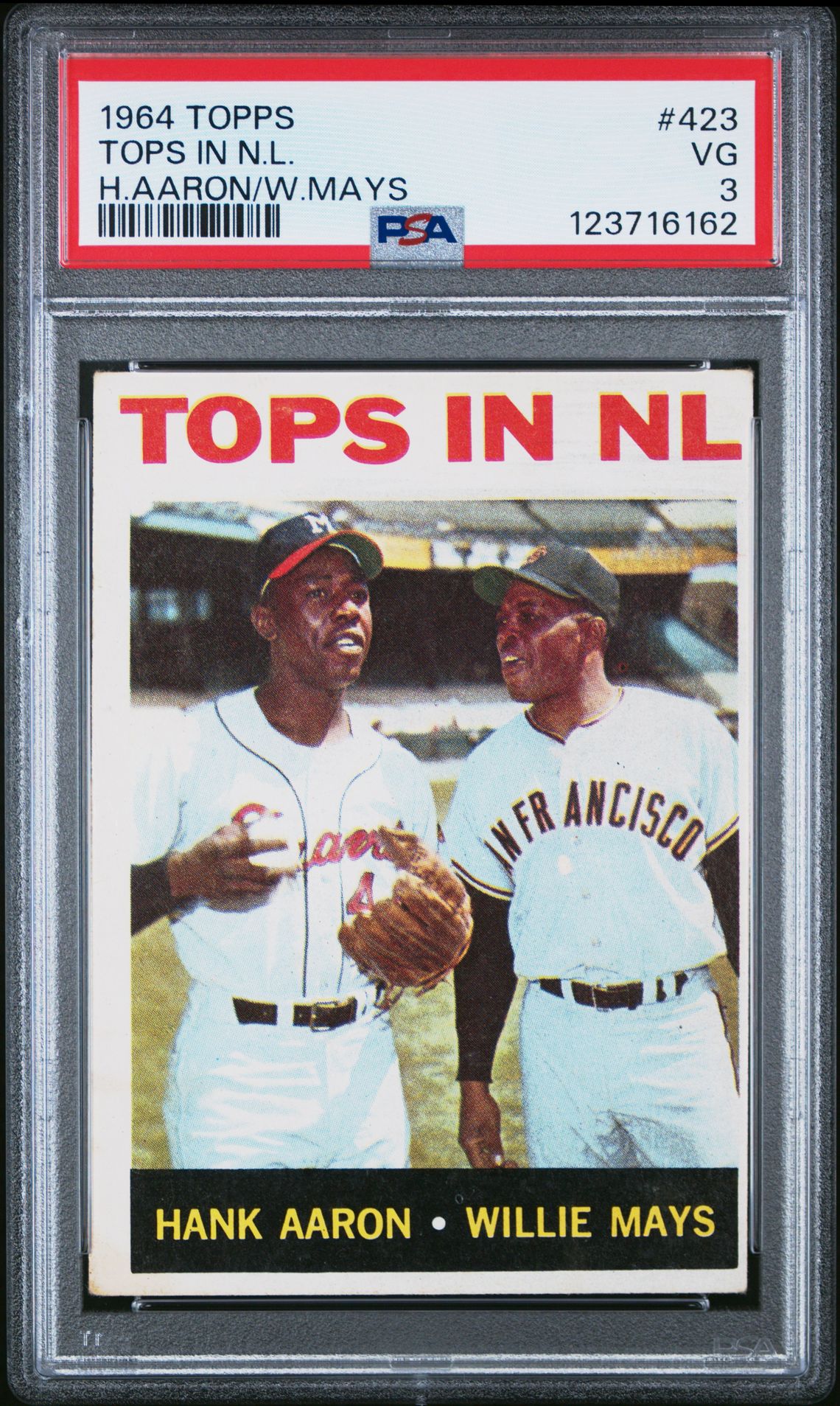 1964 Topps Tops In N.l. #423 (H.aaron/W.mays) Vg 3 front