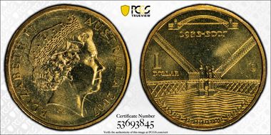 2007-S $1 Sydney Harbour Bridge Counterstamp MS65