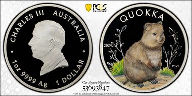 2024-P125 $1 Quokka Colorized PR70DCAM