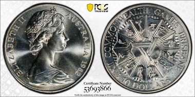 1982 $10 XII Commonwealth Games MS68
