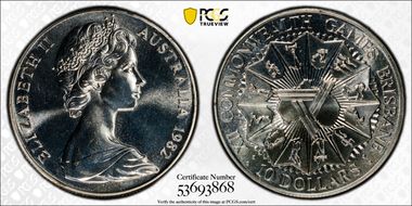1982 $10 XII Commonwealth Games MS68