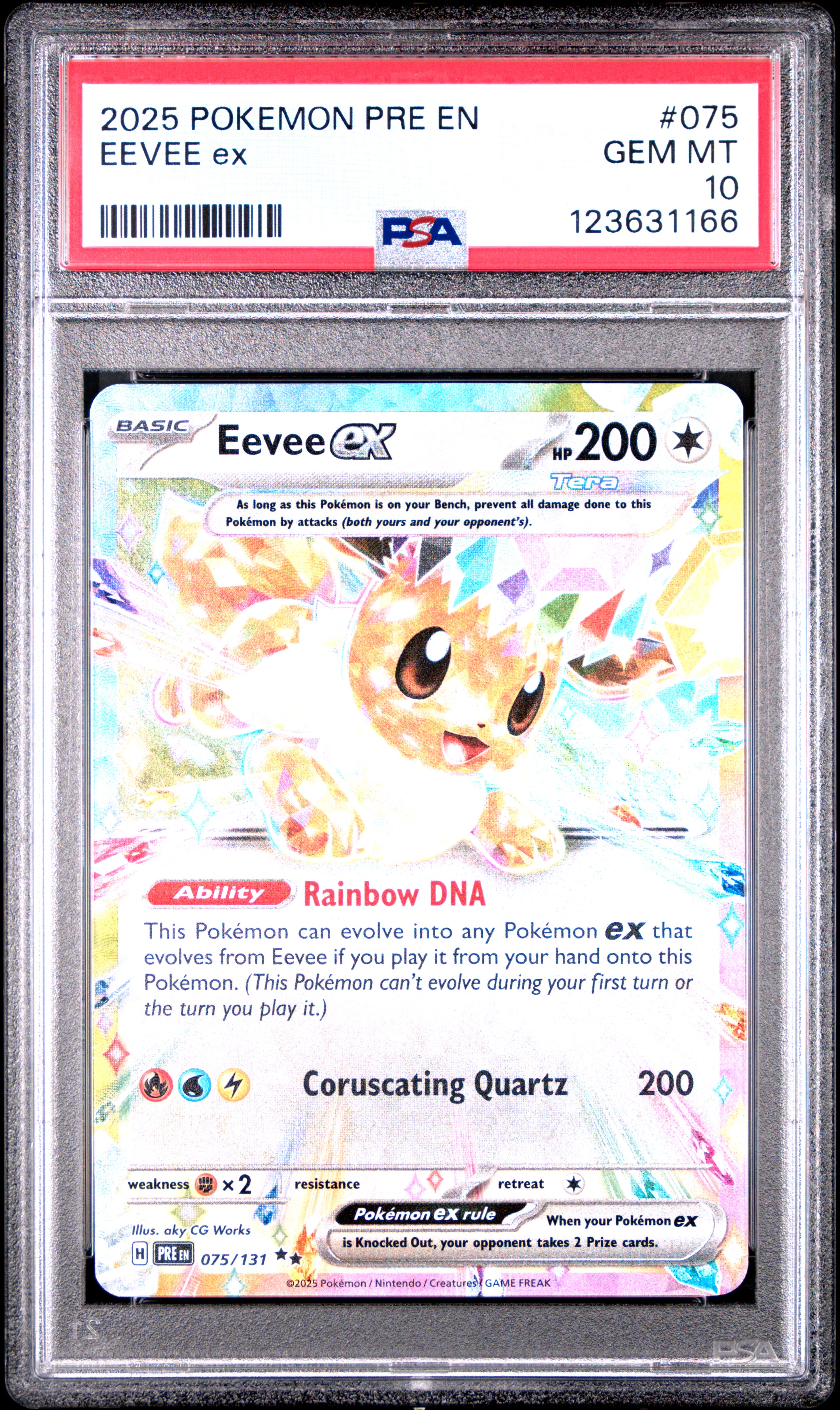 2025 #075 Eevee EX PSA 10 Pre EN-Prismatic Evolutions