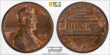 1982-D 1C Bronze MS62BN