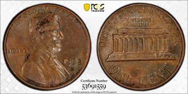 1982-D 1C Bronze AU55BN