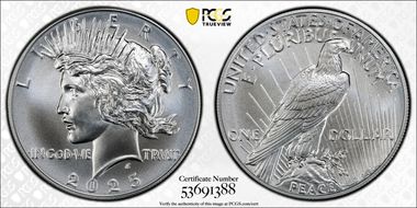 2025 $1 Peace Dollar MS70