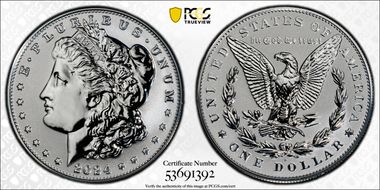 2024-S $1 Morgan Dollar Rev PR Two-Coin Reverse Proof Set PR69