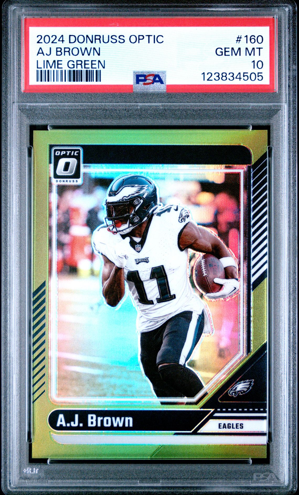 2024 Panini PANINI DONRUSS OPTIC LIME GREEN #160 Aj Brown front