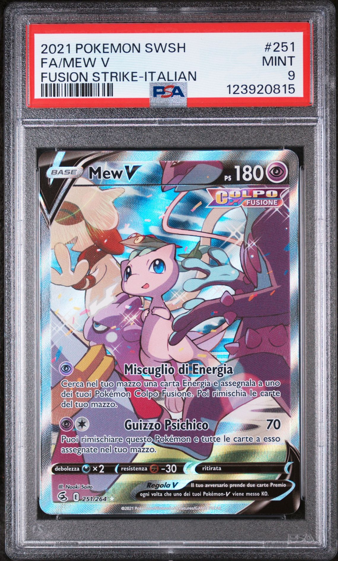 2021 Pokemon POKEMON SWORD & SHIELD FUSION STRIKE ITALIAN #251 Fa/Mew V front