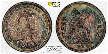 1888 4D S-3930 Britannia Reverse MS63